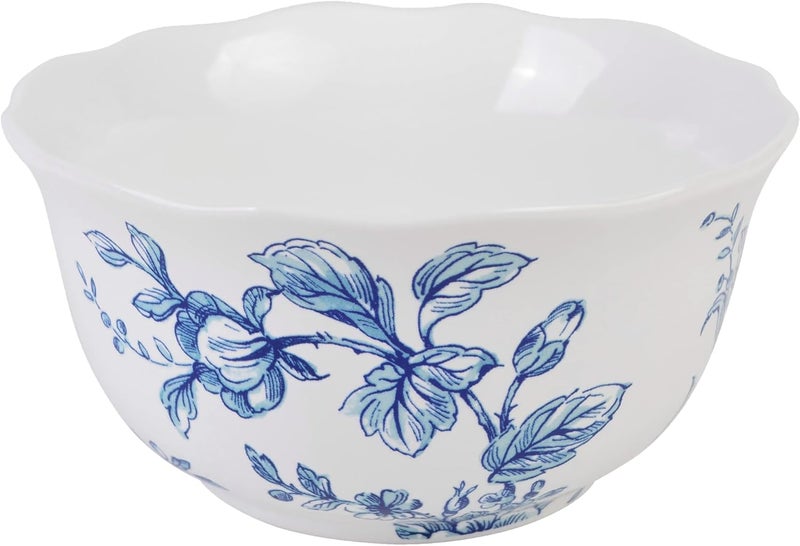222 Fifth Bellamy Blue 12Piece Porcelain Dinnerware Set  Service for 4 Dinner Plates Salad Plates  Cereal Bowls Durable Porcelain for Daily Dining  Entertainment Microwave  Dishwasher Safe - Image 3