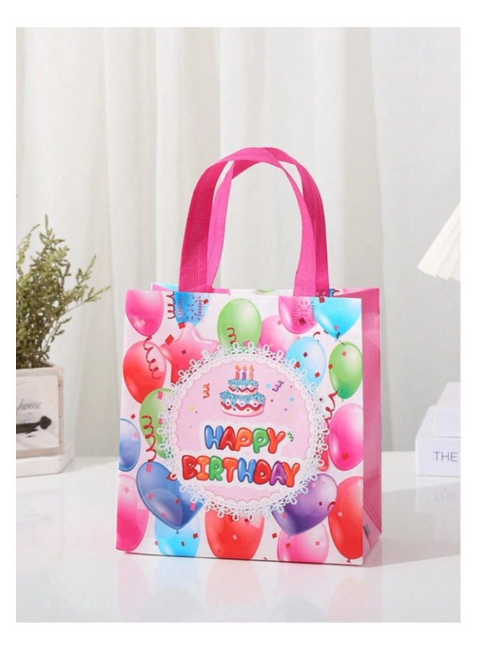 Birthday Gift Bags 4 pieces of candy gift bags made of polyester in different shapes and colors and with the phrase “Happy Birthday” for decorating birthday parties and for presenting gifts. - Image 3