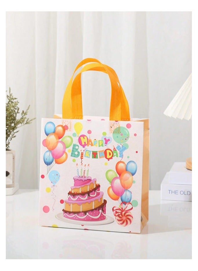 Birthday Gift Bags 4 pieces of candy gift bags made of polyester in different shapes and colors and with the phrase “Happy Birthday” for decorating birthday parties and for presenting gifts. - Image 2