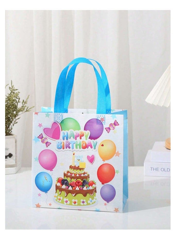 Birthday Gift Bags 4 pieces of candy gift bags made of polyester in different shapes and colors and with the phrase “Happy Birthday” for decorating birthday parties and for presenting gifts. - Image 5