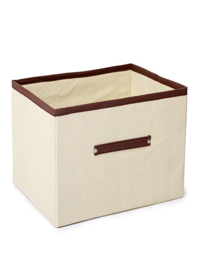 SHREY CREATION Foldable Clothes Storage Box – Large Capacity Fabric Organizer for Wardrobe, Closet Under Bed | Non Woven Storage Bins Basket with Handles for Clothes, Toys (Ivory, Pack Of 1) - Image 3