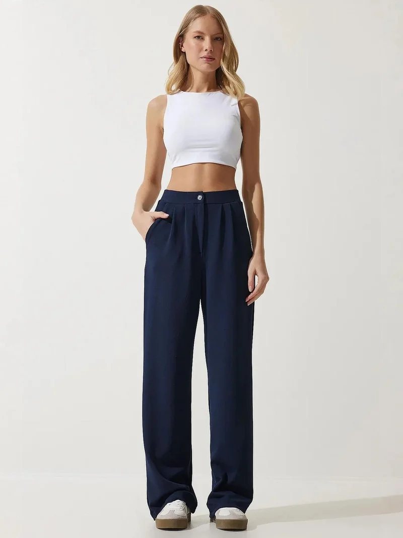 إسطنبول الساحرة ISTANBUL High Waist Pleated Wide Leg Pants