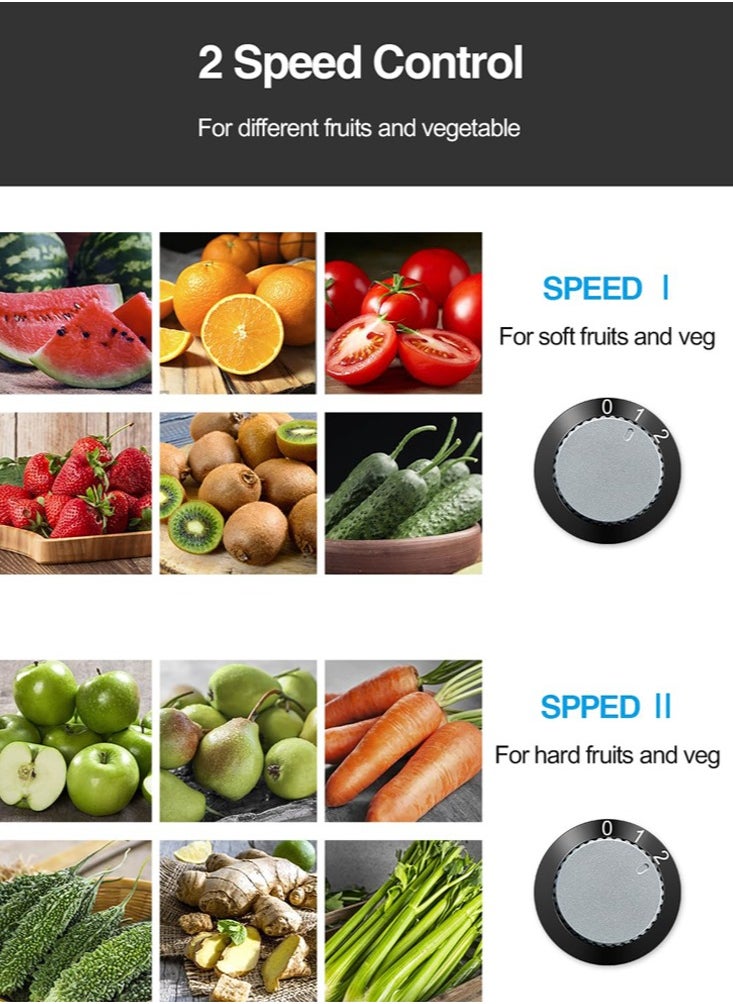 Generic - Juicer Machine 400W Centrifugal Extractor for Fruit Vegetable with Wide Mouth 3” Feed Chute Easy to Clean Stainless Steel BPA-free High Yield Juice - Image 1