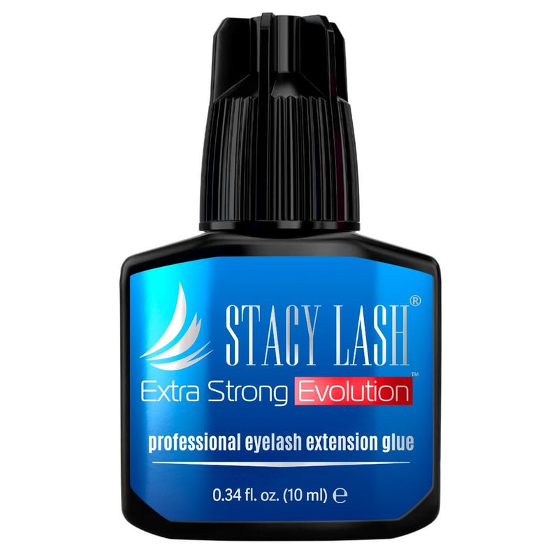 STACY LASH Extra Strong Evolution Eyelash Extension Glue (0.34 fl.oz/10 ml)/1-2 Sec Dry/Retention â€“ 8 Weeks/Professional Supplies/Black Adhesive - Image 1