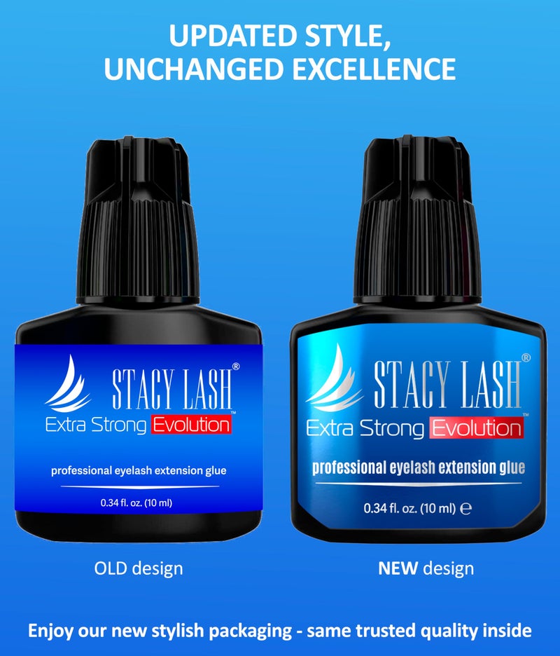 STACY LASH Extra Strong Evolution Eyelash Extension Glue (0.34 fl.oz/10 ml)/1-2 Sec Dry/Retention â€“ 8 Weeks/Professional Supplies/Black Adhesive - Image 3