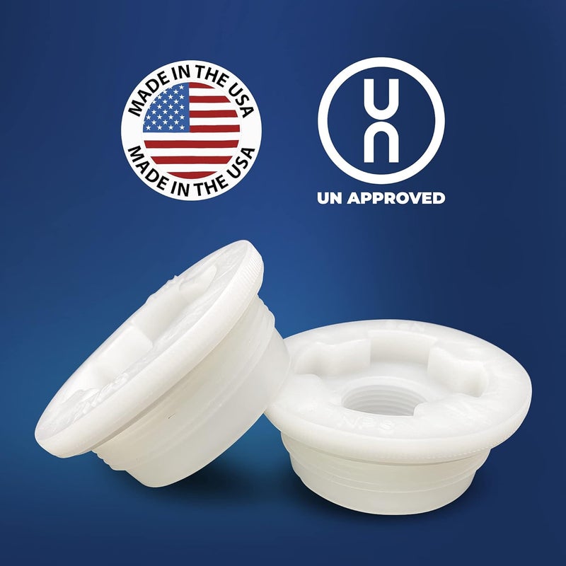 Green Goods Bung Cap 2" Buttress (Coarse Thread) with Gasket for 55 Gallon Plastic Drum- 2pc MADE IN USA - Image 3
