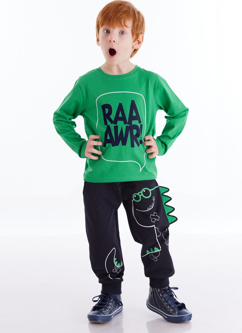 Denokids Serrated Dino Boy Trouser Set  - Image 1
