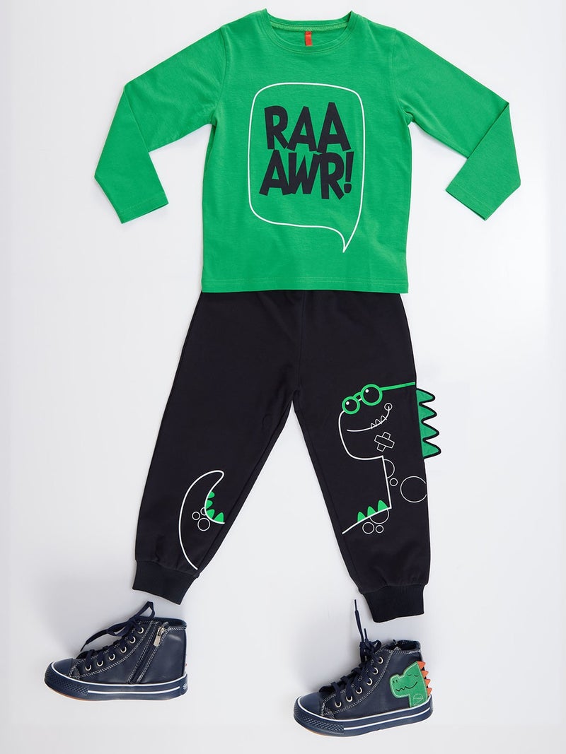 Denokids Serrated Dino Boy Trouser Set  - Image 4