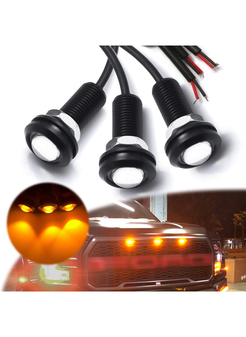 x xotic tech Xotic Tech 3pcs LED Front Grille Marker Lights w/Projector Lens Assembly Compatible with Cars, Pickups, Trucks, SUV, Trailer, 3000K Amber  - Image 1