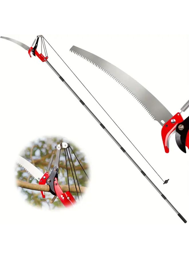 2 In 1 Extendable Tree Pruner With Saw And Shears 10ft Alloy Steel Pole Saw For High Branch Trimming Lightweight Stainless Steel Handle Multi Component Tree Trimming Tool For Pruning Palms Shrubs - Image 1