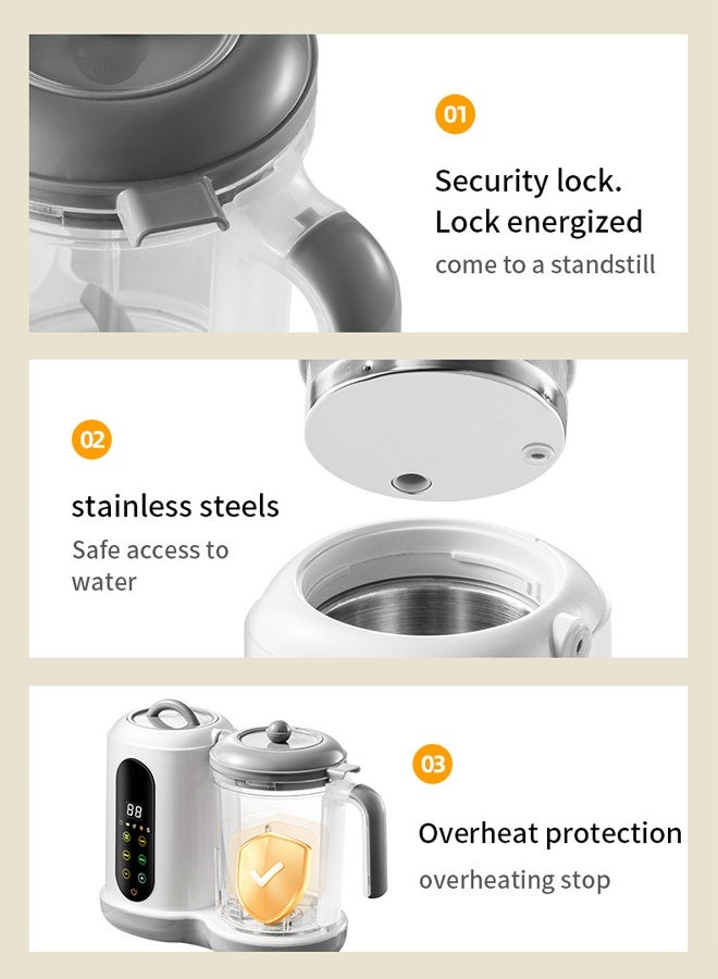 آيسيورا جهاز تحضير طعام الأطفال محضر طعام متعدد الوظائف ٥ في ١ خلاط أوتوماتيكي بالكامل مؤقت قابل للبرمجة تنظيف تلقائي - Image 5