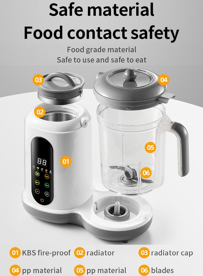 آيسيورا جهاز تحضير طعام الأطفال محضر طعام متعدد الوظائف ٥ في ١ خلاط أوتوماتيكي بالكامل مؤقت قابل للبرمجة تنظيف تلقائي - Image 3