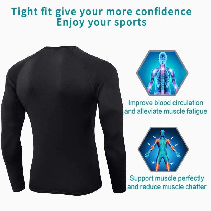 SPVISE Black Compression Shirts Men Long Sleeve Athletic Workout T-Shirt Cool Dry Base Layer Undershirt Top for Gym Running Football - Image 3