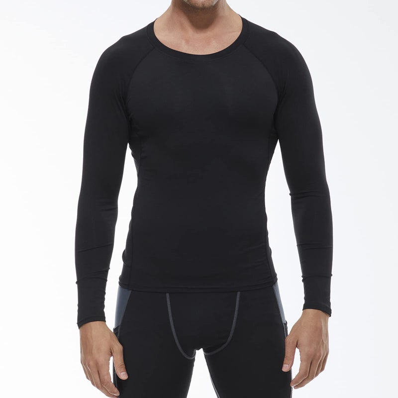 SPVISE Black Compression Shirts Men Long Sleeve Athletic Workout T-Shirt Cool Dry Base Layer Undershirt Top for Gym Running Football - Image 2