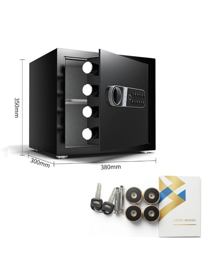 Sharpdo Fingerprint 3-in-1 Unlocking Large Home Security Safe & Locker, 32L 38x35x30CM Reinforced Steel Safe,High-Precision Fingerprint Recognition, Digital Keypad & Emergency Key, Anti-Pry Design, Multi Access for Cash, Documents, Jewelry & Valuables - Image 2
