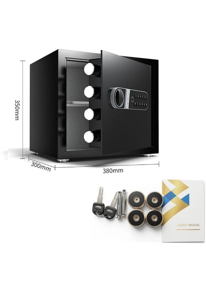 Sharpdo Fingerprint 3-in-1 Unlocking Large Home Security Safe & Locker, 32L 38x35x30CM Reinforced Steel Safe,High-Precision Fingerprint Recognition, Digital Keypad & Emergency Key, Anti-Pry Design, Multi Access for Cash, Documents, Jewelry & Valuables - Image 2