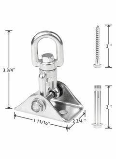 Y&D Swing Hanger, Lakobos Heavy Duty Swivel Hook for Sets Porch Wood Concrete, Ceiling Silent, 304 Stainless Steel 1000 Lb Capacity Porch/Playground/Yoga/Heavy Bag  - Image 4