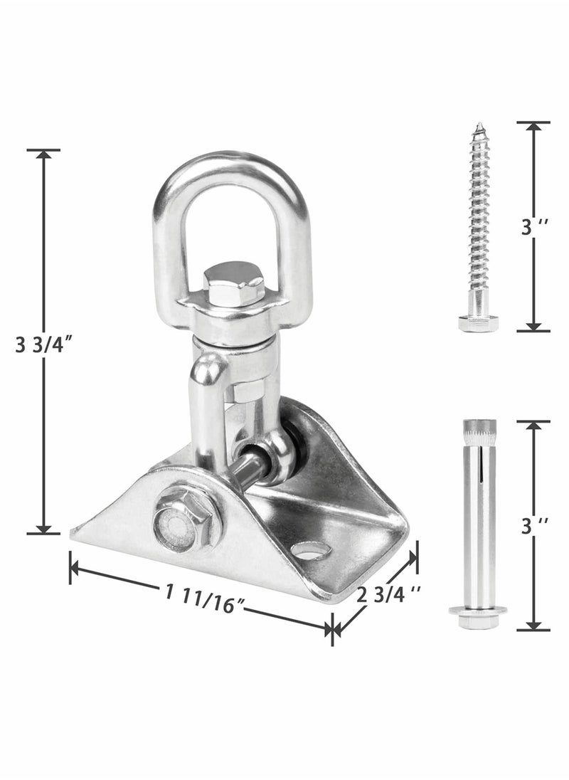 Y&D Swing Hanger, Lakobos Heavy Duty Swivel Hook for Sets Porch Wood Concrete, Ceiling Silent, 304 Stainless Steel 1000 Lb Capacity Porch/Playground/Yoga/Heavy Bag  - Image 4