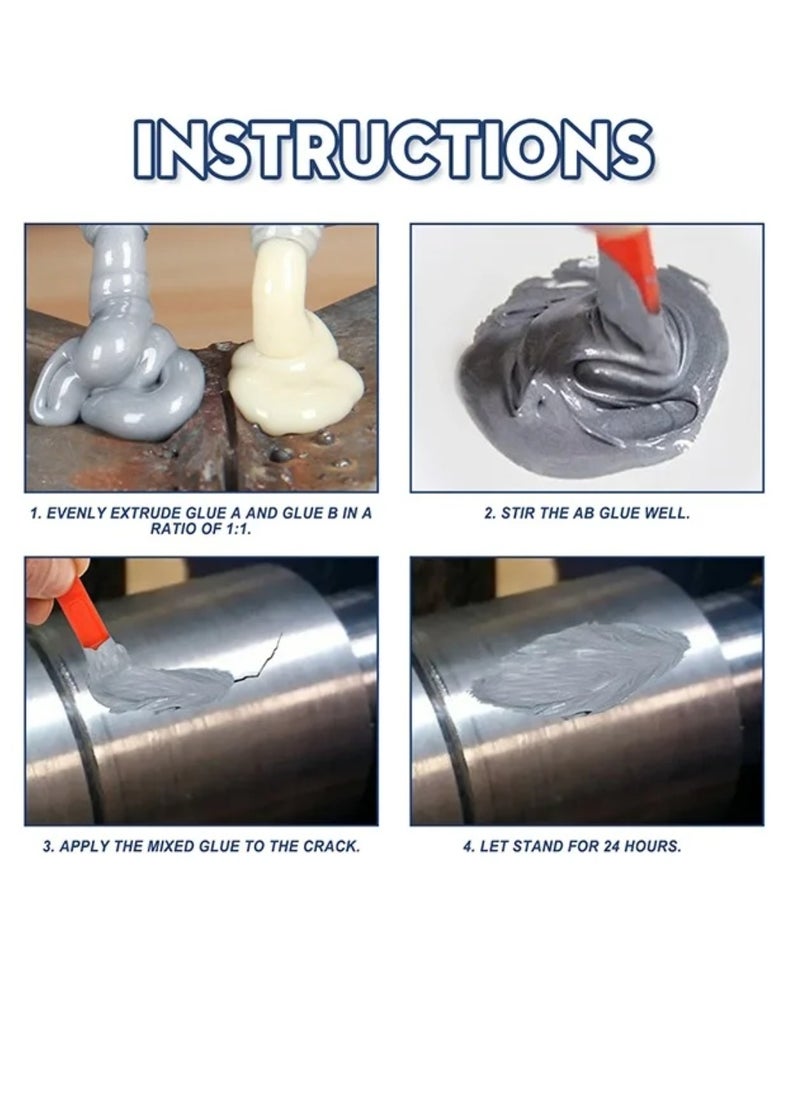TERTELL Metal Repair Glue，A and B Repairing Glue | Industrial Metal Repair Paste, Heat Resistance, Powerful Metal Mending Agent for Casting Steel, Sand Holes  - Image 3