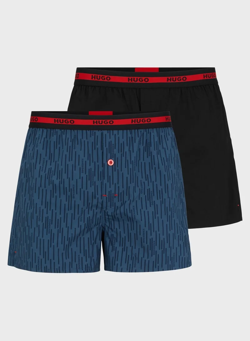 HUGO 2 Pack Essential Boxer Shorts