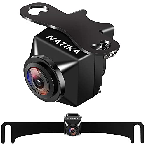 NATIKA Backup/Front View Camera: No Distorted Affect Starlight Night Vision HD Waterproof 720P AHD and TVI Hitch Backup/Reverse/Rear View Camera License Plate for Cars Pickup Trucks SUV RV Van - Image 1