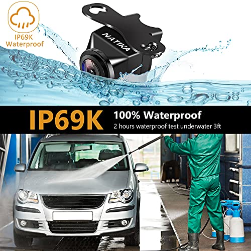 NATIKA Backup/Front View Camera: No Distorted Affect Starlight Night Vision HD Waterproof 720P AHD and TVI Hitch Backup/Reverse/Rear View Camera License Plate for Cars Pickup Trucks SUV RV Van - Image 3