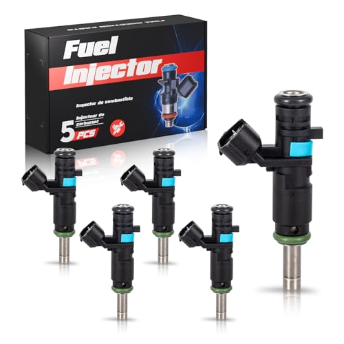 ENA 8 Holes Fuel Injectors Set of 5 Compatible with Volkswagen Beetle Golf SportWagen Jetta Passat Rabbit 20062014 L5 25L Replacement for FJ1067 85212237 07K906031C - Image 1