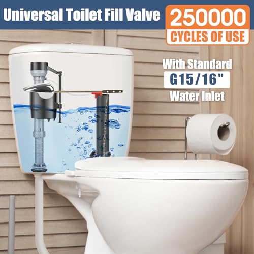 Teviora Universal Toilet Flusher Replacement Kit, Water-Saving & Height Adjustable Fill Valve, 2-Inch Flapper, Quiet & Anti-Siphon Toilet Repair Kit Inside Tank, Easy to Install (Red, 1-Pack) - Image 2