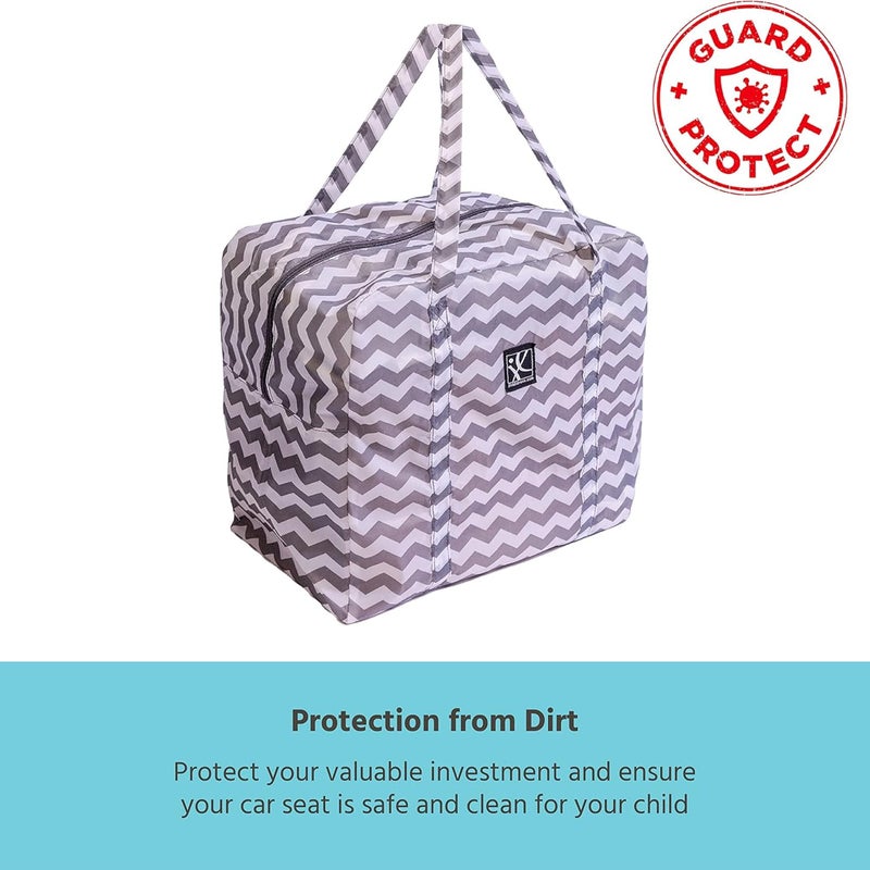 J.L. Childress Go-Go Travel Bag for Kids Backless Booster Seat - Compact Carrier for Airplane & Air Travel, For Toddler Backless Booster Car Seats, Also Fits Compact Strollers like GB Pocket - Chevron - Image 3