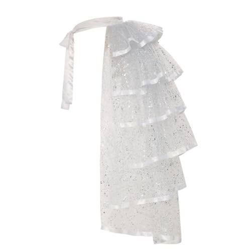 GRACEART Steampunk Sparkle Sequin Tulle Tutu Bustle Skirts 6 Layer Overskirt Tie-on Belt - Image 1