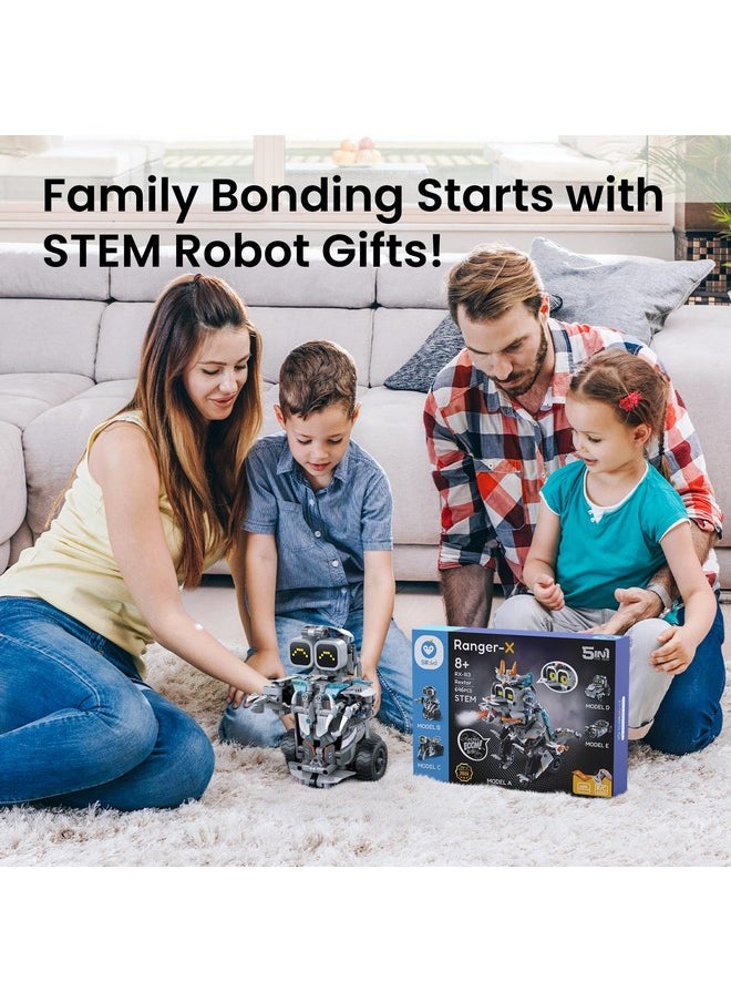 Sillbird Sillbird Building Robot Dinosaur Kit with Remote Control Christmas Stem Gifts for Boys Age 8-12, Build Coding Robotic Toys for Kids Birthday, 5 in 1 Buildable Set with 646 Pieces  - Image 2