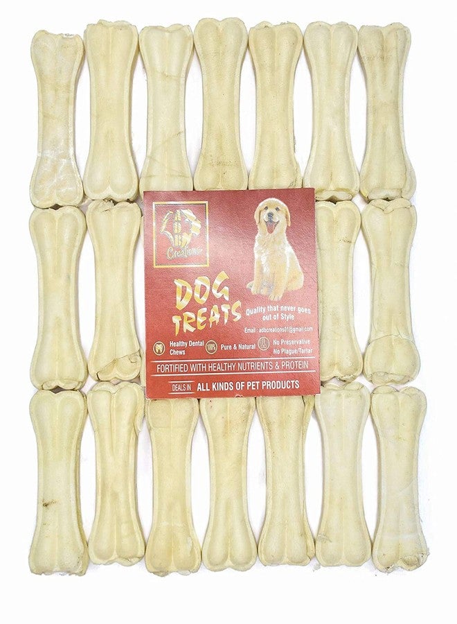 ADB CREATIONS Rawhide Bones for Dogs and Puppies Chicken Flavour Delicious Treats 3 Inch Calcium Chew Bone All Life Stages/Helps in Strengthen Bones and Teeth with Nutritional Benefits - 75 Pieces - Image 1