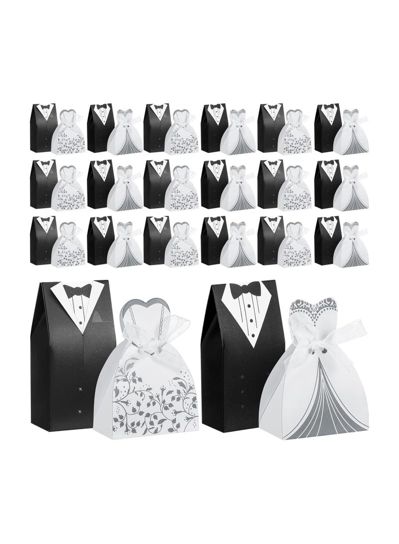 general Wedding Party Favour Boxes, Dress Gowns Candy Chocolate Gift Boxes, Vintage Wedding Snack Bags, Birthday Bridal Gift Club Guest Decoration Party Supplies (Fashion Style (100 pcs) (4 models)) - Image 1