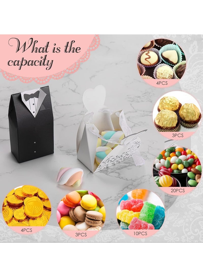 general Wedding Party Favour Boxes, Dress Gowns Candy Chocolate Gift Boxes, Vintage Wedding Snack Bags, Birthday Bridal Gift Club Guest Decoration Party Supplies (Fashion Style (100 pcs) (4 models)) - Image 2