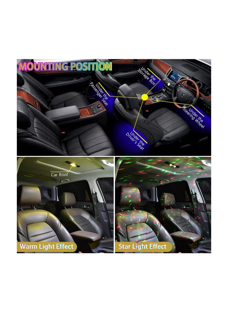 SYOSI SYOSI Car Interior LED Lights, USB Ambient Light for Car Interior Accessories Kits,Floor Footwell Under Dash Lighting Remote Control Red Yellow Blue Purple Pink Cool Car Interior RGB Light(2 Pack)  - Image 4