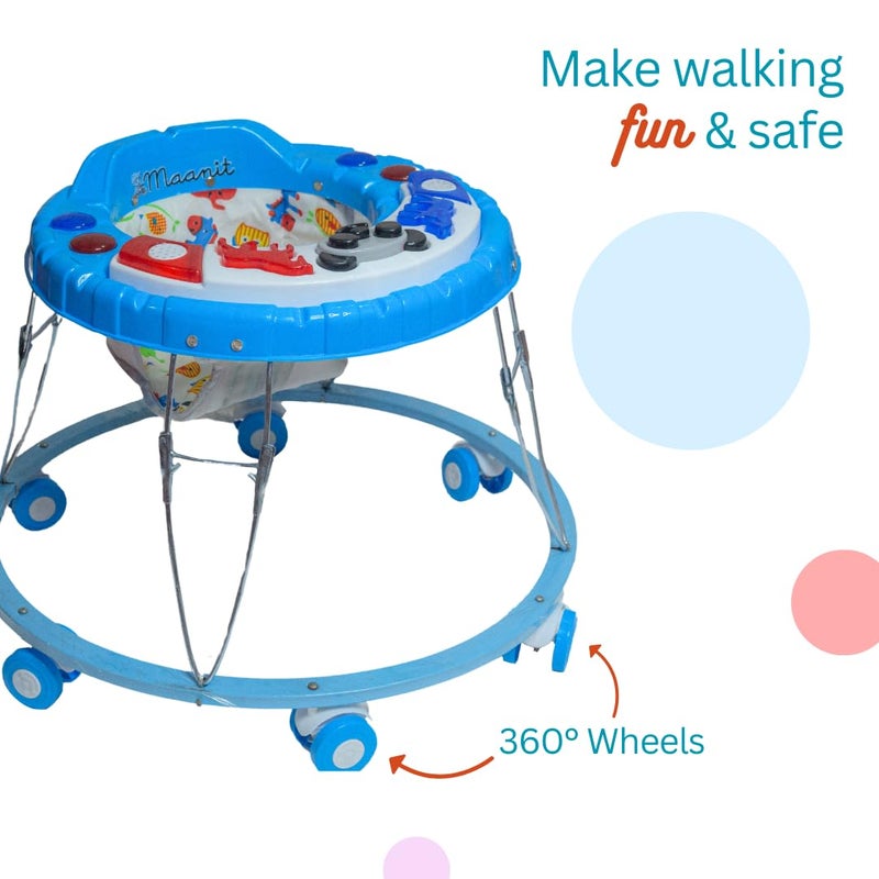 Maanit Baby Walkerr for Kids, Foldable Walkerr | Walkerr for Baby with Music & Light, | Walkerr for 6-12 Months Boy & Girl (Blue) - Image 3