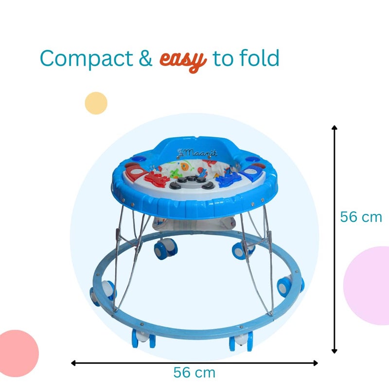 Maanit Baby Walkerr for Kids, Foldable Walkerr | Walkerr for Baby with Music & Light, | Walkerr for 6-12 Months Boy & Girl (Blue) - Image 5