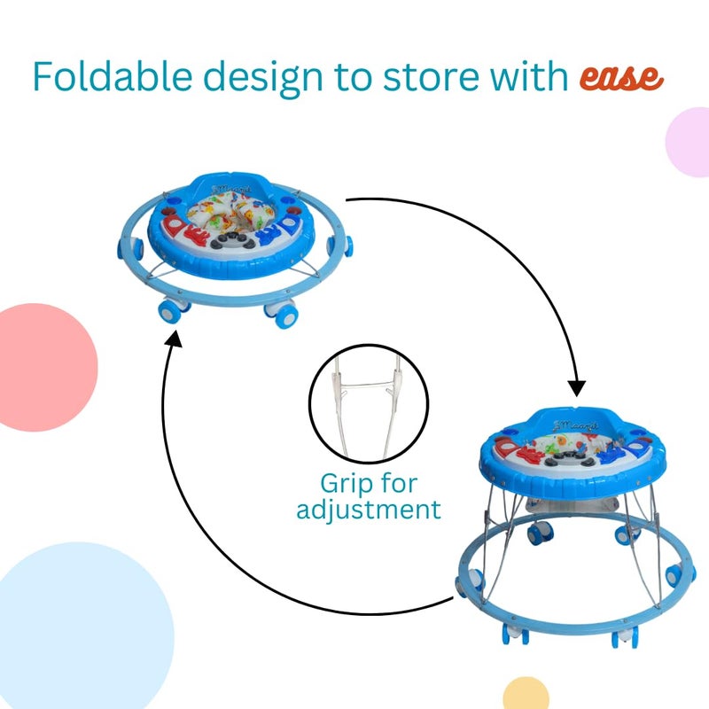 Maanit Baby Walkerr for Kids, Foldable Walkerr | Walkerr for Baby with Music & Light, | Walkerr for 6-12 Months Boy & Girl (Blue) - Image 4