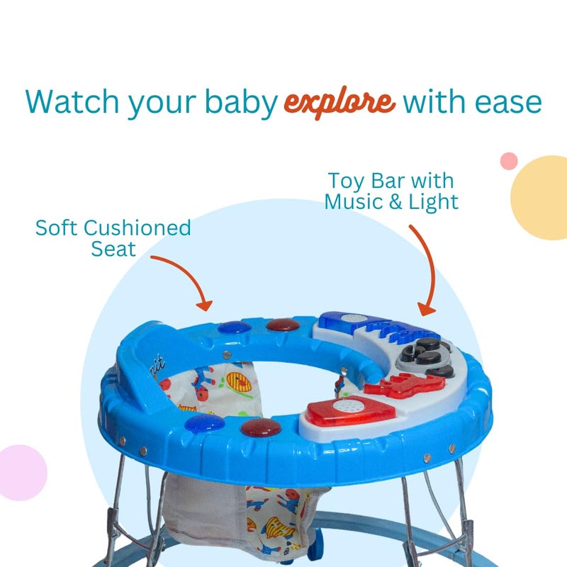 Maanit Baby Walkerr for Kids, Foldable Walkerr | Walkerr for Baby with Music & Light, | Walkerr for 6-12 Months Boy & Girl (Blue) - Image 2