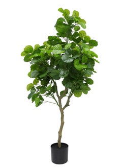 BABAZAM Artificial Ficus Tree Fake Silk Plant Faux Greenery Tree with Plastic Nursery Pot & Realistic Leaves & Natural Trunk for Home Office Garden Living Room Indoor Outdoor Decor 130x60x60cm  - Image 3