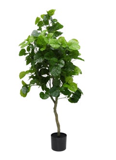 BABAZAM Artificial Ficus Tree Fake Silk Plant Faux Greenery Tree with Plastic Nursery Pot & Realistic Leaves & Natural Trunk for Home Office Garden Living Room Indoor Outdoor Decor 130x60x60cm  - Image 2