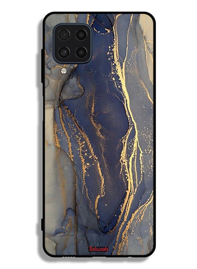 Tolwak Samsung Galaxy M22 Protective Case Cover Gliter Marble Pattern - Image 2