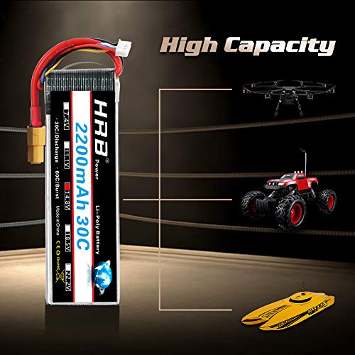 HRB 4S Lipo Battery XT60 14.8V 2200mAh 30C RC Lipo Battery Compatible with RC Car RC Plane RC Truck RC Boat - Image 4