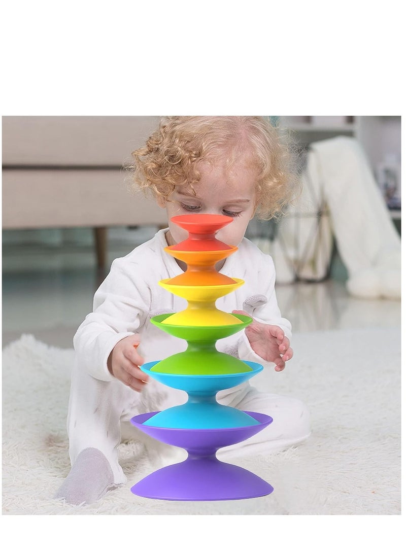 KASTWAVE Stacking Toys for Toddlers 1-3 Educational Spinning Toys for Toddlers 1-3, Autism Sensory Toys Montessori Baby Stacking Toys  - Image 4