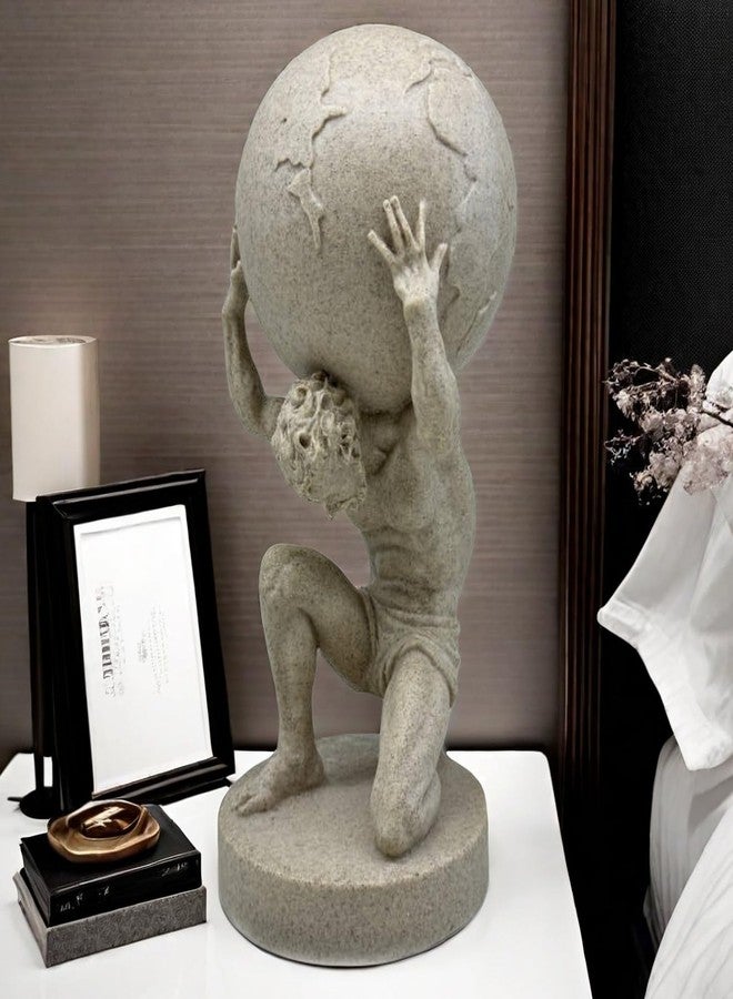 FUNSXBUG 11 Inch Large Atlas Holding World Greek God Statue Sculpture Collectible Figurine Home Decor Living Room Desktop Decoration - Image 2