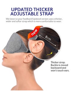Eworld Cotton Sleep Eye Mask, Superior Light Blocking, Soft, Comfortable, and Adjustable for Men and Women, Ideal for Travel and Sleeping, Includes Travel Pouch, Designed to Fit Every Head Size, Grey  - Image 5