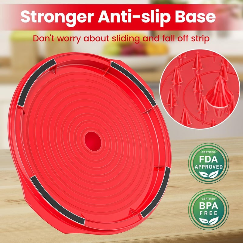 Beiyunee Chicken Shredder Tool Twist Large - 10'' Pro Meat Shredders for Chicken Breast,Visible Kitchen Gadgets Grinder Machine with Brush,Strong Anti-Slip Strip,Ergonomic Handle,BPA Free (Red) - Image 5