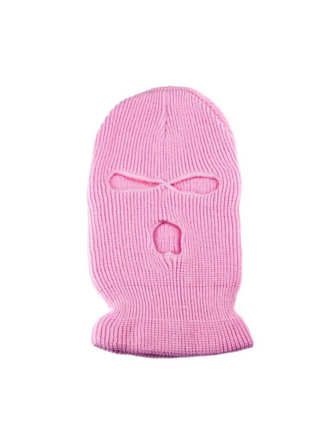 Unisex Face Mask 3 Hole Balaclava Cycling Hat (Pink) - Image 3