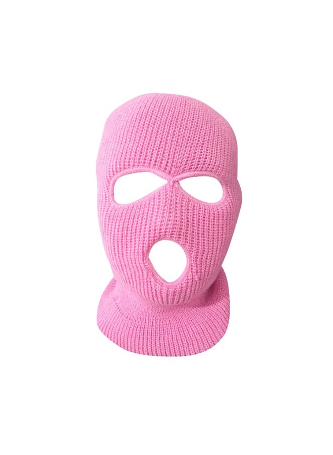 Unisex Face Mask 3 Hole Balaclava Cycling Hat (Pink) - Image 2