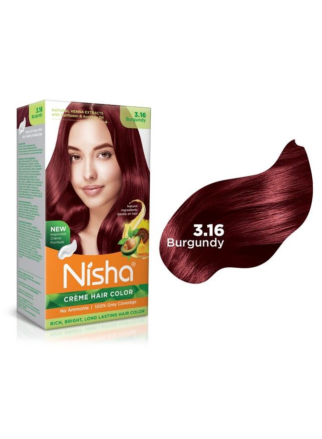 Nisha Crème Hair Color 3.16 Burgundy 60Ml + 60Gm (Pack Of 1) … - Image 4